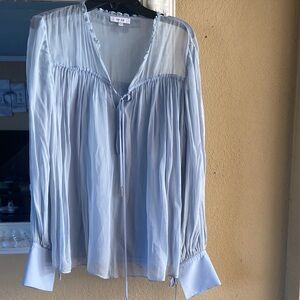 Reiss Sheer Light Blue Blouse